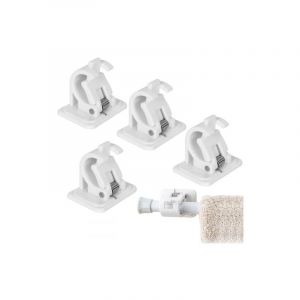 4 Pi&egrave;ces Support Tringle Rideaux Sans Percage, Supports de Tringle Auto Adh&eacute;sifs, Support Am&eacute;Lior&eacute; Rideaux, Auto-Adh&eacute;sifs Support Adh&eacute;sif Tringle