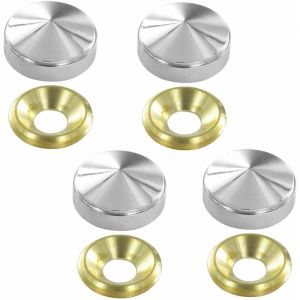 Cyclingcolors - 4x Cache vis laiton rosace cuvette fixation plaque entreprise maison cabinet finition chromé argent, diamètre 16 mm