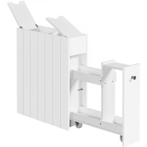 Yaheetech - Petit Meuble de Salle de Bains Meuble de Rangement Étroit pour Papier Toilette Armoire de Toilette avec Tiroir Roulant Commode sur Pied