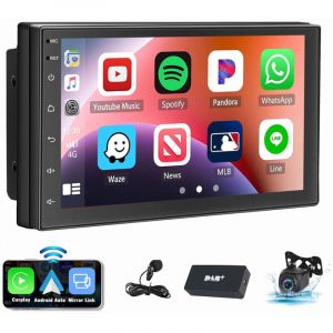 Essgoo - Autoradio double din Android 14 Apple Carplay gps navi WiFi rds Bluetooth usb - 4+64G dab+ cam mic