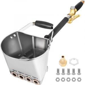 Projecteuse d'Enduit Pistolet &agrave; Ciment Machine &agrave; Cr&eacute;pir avec 4 Jets Pulv&eacute;risateur de Sablon Pl&acirc;tre B&eacute;ton Mortier Chaux pour Peinture Murale, Argent