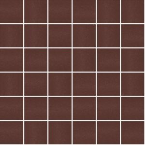 Mosa&iuml;que de gr&egrave;s c&eacute;rame PICCOLO SILK 5x5cm (finition satin&eacute;e) - Mahogany brown - bo&icirc;te de m2