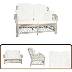 Vidaxl - Canap&eacute; &agrave; 2 places Gris Rotin - Canap&eacute; Deux Places - Canap&eacute; Rotin - Canap&eacute; Design - Canap&eacute; Int&eacute;rieur - Meubles Salon