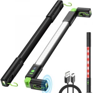 Baladeuse Led Mecanicien 3000LM, Lampe de Travail Led Rechargeable 6400mAh, Lampe Mecanicien avec Crochets et Base Magnetique pour Reparation Auto,