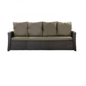 Setgarden - Coussins de canap&eacute; de jardin en r&eacute;sine tress&eacute;e 168x50x7+356x50cm Set de coussins 3 places Lot de coussins de jardin coussins d'ext&eacute;rieur