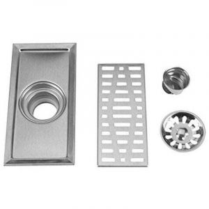 AIPERQ Jeffergarden 20x10cm Rectangle En Acier Inoxydable Siphon De Sol Salle De Bains Douche Cuisine D&eacute;chets Grille