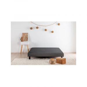Les Tendances - Sommier tapissier a lattes 160 x 200 - Bois massif gris anthracite + pieds - finlandek Rakenne