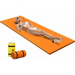 210X66CM Tapis Flottant de Piscine en Mousse xpe Résistant,Hamac Flottant pour Lacs,Piscines et Plage,1 Personne (Orange) - Goplus
