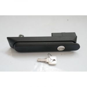 Poign&eacute;e escamotable noire &agrave; cl&eacute; 405E pour fermeture coffret industriel s&eacute;rie