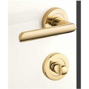 Ensemble de Poign&eacute;es sur Rosaces en Laiton - DCG - Mod&egrave;le Spartine - Laiton Poli - Condamnation