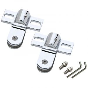 2pcs Charni&egrave;re pivotante pour porte de douche en verre, acier inoxydable, accessoires de salle de douche，Charni&egrave;re pivot de porte de douche en verre