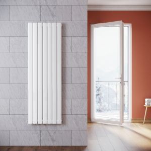 Sonni - Radiateur eau chaude en acier Conception murale Vertical Tube plat Radiateur chauffage central 1600x542mm Panneau Double Blanc (1641W)