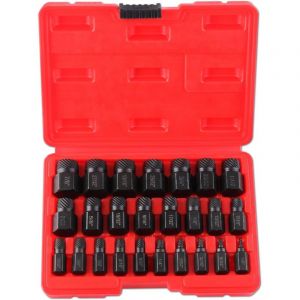 Ensemble d'extracteur &agrave; vis multi-spline, Ensemble d'extracteur &agrave; boulon facile, Kit d'extracteur &agrave; boulon cass&eacute; Extracteur &agrave; vis en acier chrom&eacute;