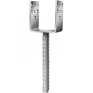 Pied poteau 91x60x100mm Acier galvanis&eacute; &agrave; chaud &agrave; sceller (Par 10)