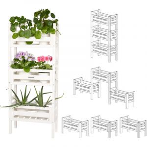 Grand carr&eacute; Potager en Bois de Cerisier Massif Haute, lit de Jardin sur&eacute;lev&eacute; sur Pieds, jardini&egrave;re rectangulaire pour Jardin Balcon ext&eacute;rieur, Marron