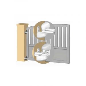 Gonds réglables Haut et Bas Modulo pour portail en pente Blanc - Inox - À visser - Pour un vantail - DECO FER FORGE