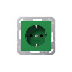 Jung - a 1520 bfki gn prise de courant cee 7/3 vert thermoplastique 250 v 16 a 55 mm