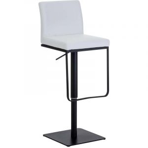 CLP - Tabouret de bar eco cuir et métal tabouret pivotant haut chaise de cuisine diverses couleurs Couleur : Blanc