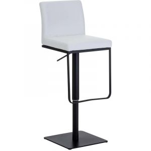 Tabouret de bar eco cuir et métal tabouret pivotant haut chaise de cuisine diverses couleurs Couleur : Blanc