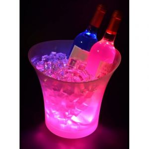 Bac &agrave; gla&ccedil;ons LED color&eacute;, plateau &agrave; champagne avec lumi&egrave;re de glace, couleur pouvant &ecirc;tre r&eacute;gl&eacute;e en d&eacute;grad&eacute;, convient pour le champagne, le vin, les