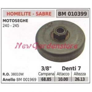 Pignon HOMELITE pour moteur de tronçonneuse 240 245 3/8' dents 7 010399
