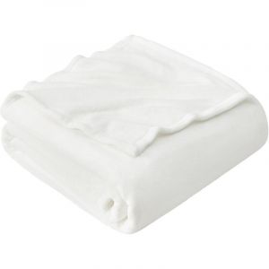 Plaid Couverture Polaire Flanelle en Microfibre, Jet&eacute; de Canap&eacute; 150x200 Blanc, Couverture lit Jete de Canape 2 Personnes