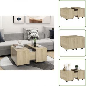 Vidaxl - Table basse ch&ecirc;ne sonoma 60x60x38 cm bois d'ing&eacute;nierie - Table Basse - Table D'appoint - Table Ronde - Meubles Salon - Mobilier Contemporain