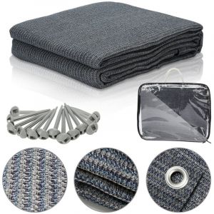 Tubiaz - swanew Tapis de tente camping, Tapis d'auvent de Camping, Auvent tapis, Tapis de sol pour caravane 300x600CM, Noir