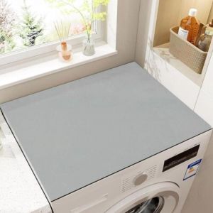 Housse de Protection pour Machine &agrave; Laver Top 60 x 60 cm Gris Tapis de Dessus de Machine Laver Antid&eacute;rapant Couverture Universelle pour Machine