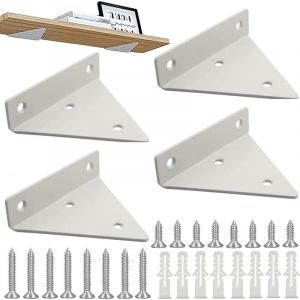 Shining House - Supports à Tablettes Flottantes 4 Pièce Support D'étagère Support D'étagère en Triangle en Métal Equerre Etagere Murale Support