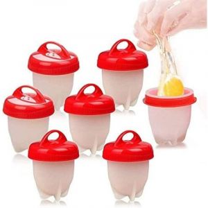 Cuit Oeufs, 7 Cuit Pocheuse Silicone Oeuf, Easy Eggs Cooker Coquetier Gel de Silice de Qualit&eacute; Alimentaire sans BPA, Faire Bouillir des Oeufs sans Le