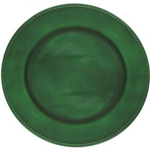 Assiette en polypropyl&egrave;ne vert 33cm &ndash; Motif billes &ndash; Pour pr&eacute;sentation et d&eacute;coration &ndash; Atmosphera cr&eacute;ateur d'int&eacute;rieur