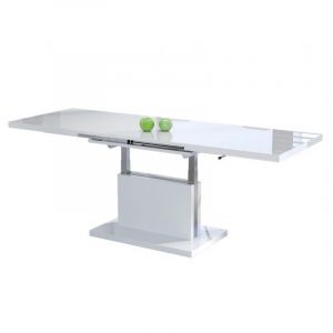 Table basse absolut relevable et extensible blanc laque