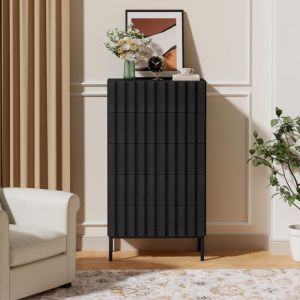 UEV Commode &agrave; 5 tiroirs 60cm, Commode &Eacute;troite avec Grand Espace de Rangement, Armoire avec Plafond Spacieux pour Salon, Chambre &agrave; Coucher, Pieds