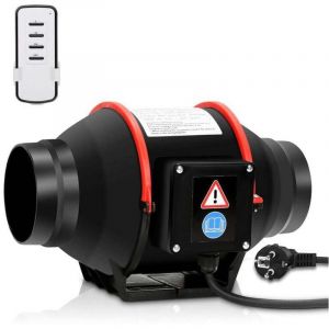 ALOVZE Ventilateur de conduit 100mm/150mm A&eacute;rateur Extracteur d'air de Conduit Ventilateur Axial de Gaine 540m&sup3;/h avec t&eacute;l&eacute;commande- 150mm 75W