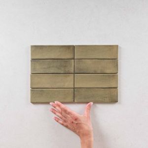 Nais - Carrelage Effet Zellige Vert colo Matt 5x15 vert (0,49m&sup2;) - Les Carreaux de Jean