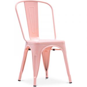 Chaise de salle à manger - Design industriel - Acier - Nouvelle édition - Stylix Orange pâle