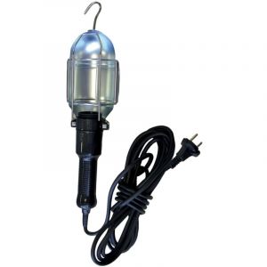 Tibelec - Baladeuse métal E27 sans lampe 60W max avec crochet et câble 5M