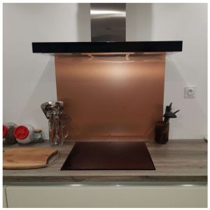 Alucouleur - Crédence Composite Aspect Alu Cuivre Brossé - Hauteur 50 cm x Largeur 110 cm