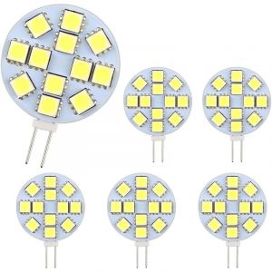 Ampoule G4 LED 2W, AC/DC12-24V, 200LM Blanc Froid 6000K, 12x 5050SMD, Équivalent Ampoule Halogène 20w, Non-Dimmable, G4 Ampoule Ronde LED pour