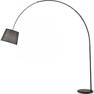 Arche - Lampadaire LED incurv&eacute; en m&eacute;tal, 1xE27 MAX 60W, H. 230 cm, t&ecirc;te orientable &agrave; 180, Noir - Perenz