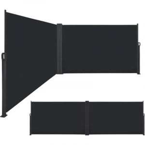 Froadp 200&times;600cm Paravent Lat&eacute;ral Extensible Double C&ocirc;t&eacute; Brise Vue Retractable Store Ext&eacute;rieur, Anthracite