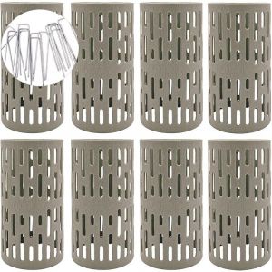 Lot de 8 Protège Plantes et Tronc d'Arbre, 20 cm Protecteurs d'Arbre en Plastique, Protection Extensible d'écorce d'arbre avec Crochets de