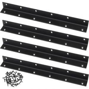 Connecteur d'Angle en L, Lot de 4, &Eacute;querre d'Angle Perfor&eacute;e 90 Degr&eacute;s, Renfort Robuste pour Bois, pour Renforcements, R&eacute;parations, Tables, Armoires,