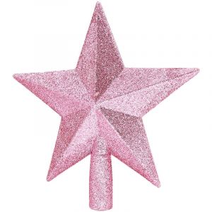 Jeffergarden D&eacute;coration de No&euml;l celtique rose, sapin de No&euml;l avec &eacute;toile au sommet, 20 cm, sapin de No&euml;l rose avec une &eacute;toile &agrave; cinq branches au