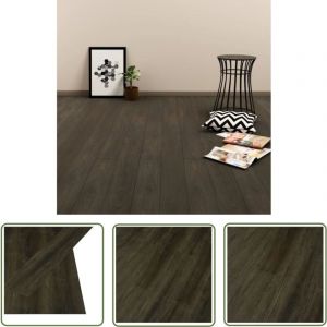 The Living Store - Dalles de plancher autoadhésives 4,46 m² 3 mm pvc marron foncé - Carrelage Pvc - Dallettes De Sol - Parquet Imitation Bois