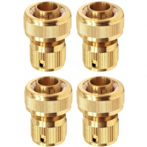 Lot de 4 raccords de Tuyau en Laiton 19 mm (3/4') : Adaptateur pour robinets raccords de Tuyau, pour raccorder des Outils de Jardin, tuyaux raccords