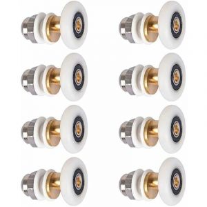 Ikodm - Roulette pour porte de douche - Roulettes coulissantes - Porte Rouleau - Roue de secours - 8pcs - 23mm