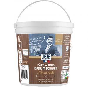 Enduit de rebouchage bois Gros Trous - P&acirc;te &agrave; bois Poudre - 1Kg teinte Ch&ecirc;ne Clair - Int&eacute;rieur/ext&eacute;rieur, ne fendille pas, adh&eacute;rence extr&ecirc;me