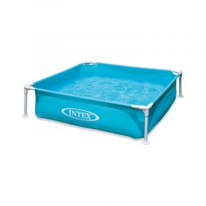 Intex &ndash; Piscine tubulaire rectangulaire enfant 122cm &ndash; Structure m&eacute;tal et liner PVC &ndash; Montage facile avec syst&egrave;me de clips &ndash; Couleur bleue